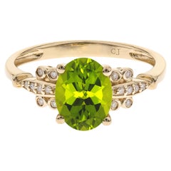 Alayah 10K Yellow Gold Oval-Cut Peridot Ring