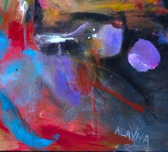 colorful contemporary abstract oil painting expressionist busy signed