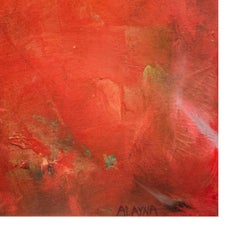 'In Stillness' original oil painting signed by Alayna Rose abstract birds