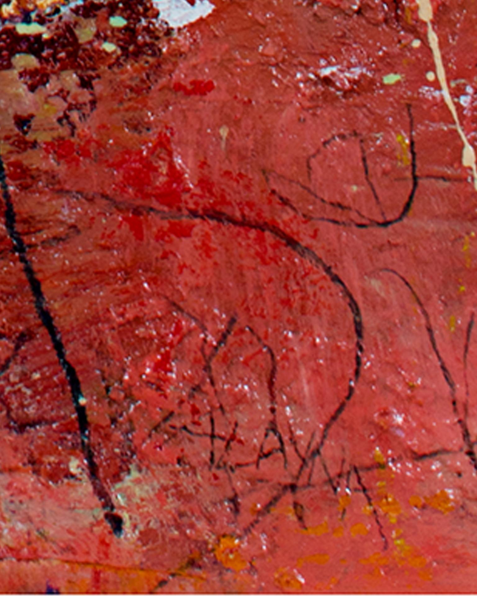 colorata pittura ad olio astratta contemporanea espressionista impegnata firmata - Painting di Alayna Rose