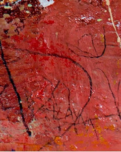 colorful contemporary abstract oil painting expressionist busy signed