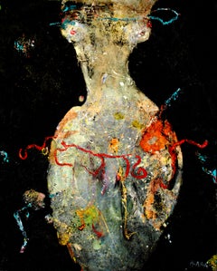 Nude Oil Female Figure Abstract Dark Texture Contemporary Moody Sensual Signed