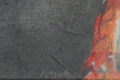 "One" contemporary abstract expressionist oil painting on canvas by Alayna Rose