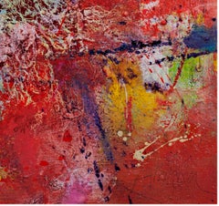 colorful contemporary abstract oil painting expressionist busy signed