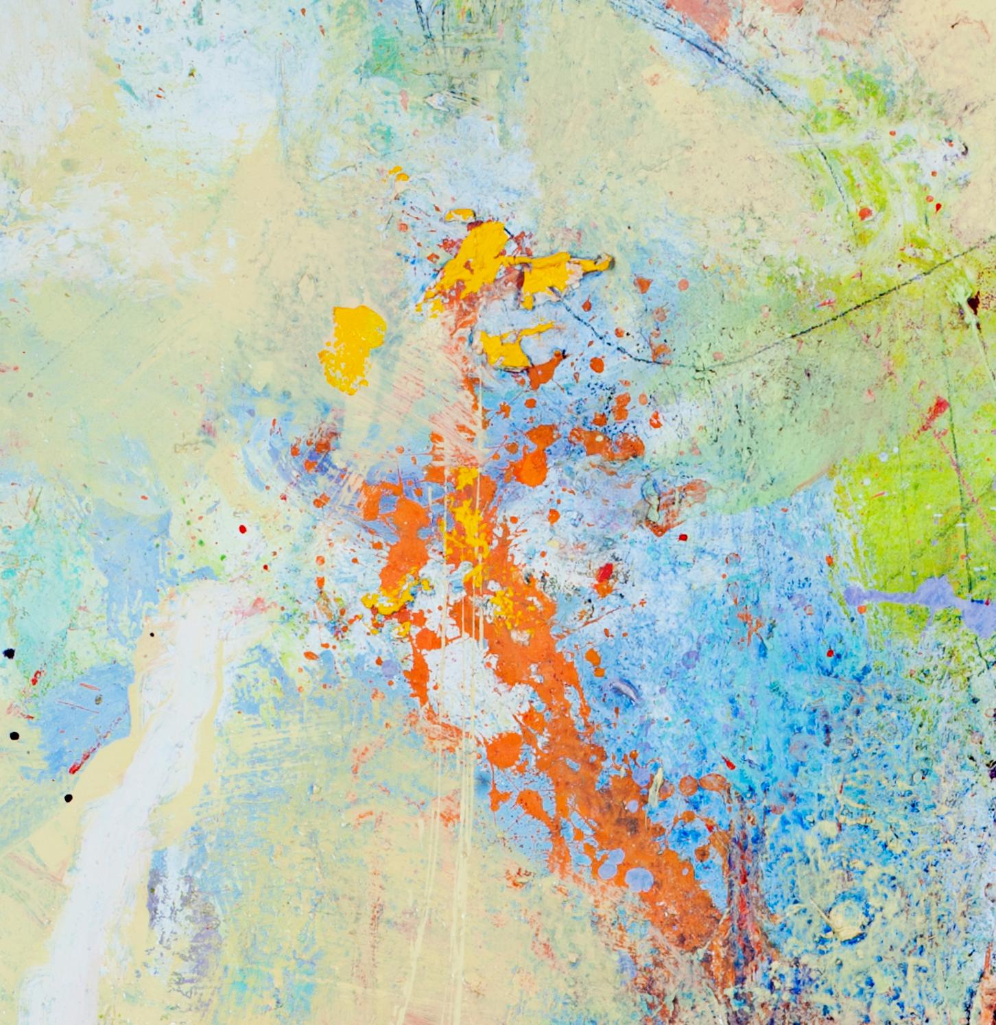 colorata pittura ad olio astratta contemporanea espressionista impegnata firmata - Painting Astratto di Alayna Rose