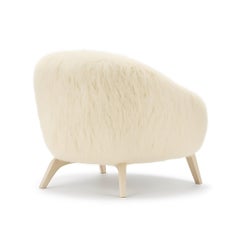 Alba Armchair In Creamy Faux Fur  By Mondo Design Studio