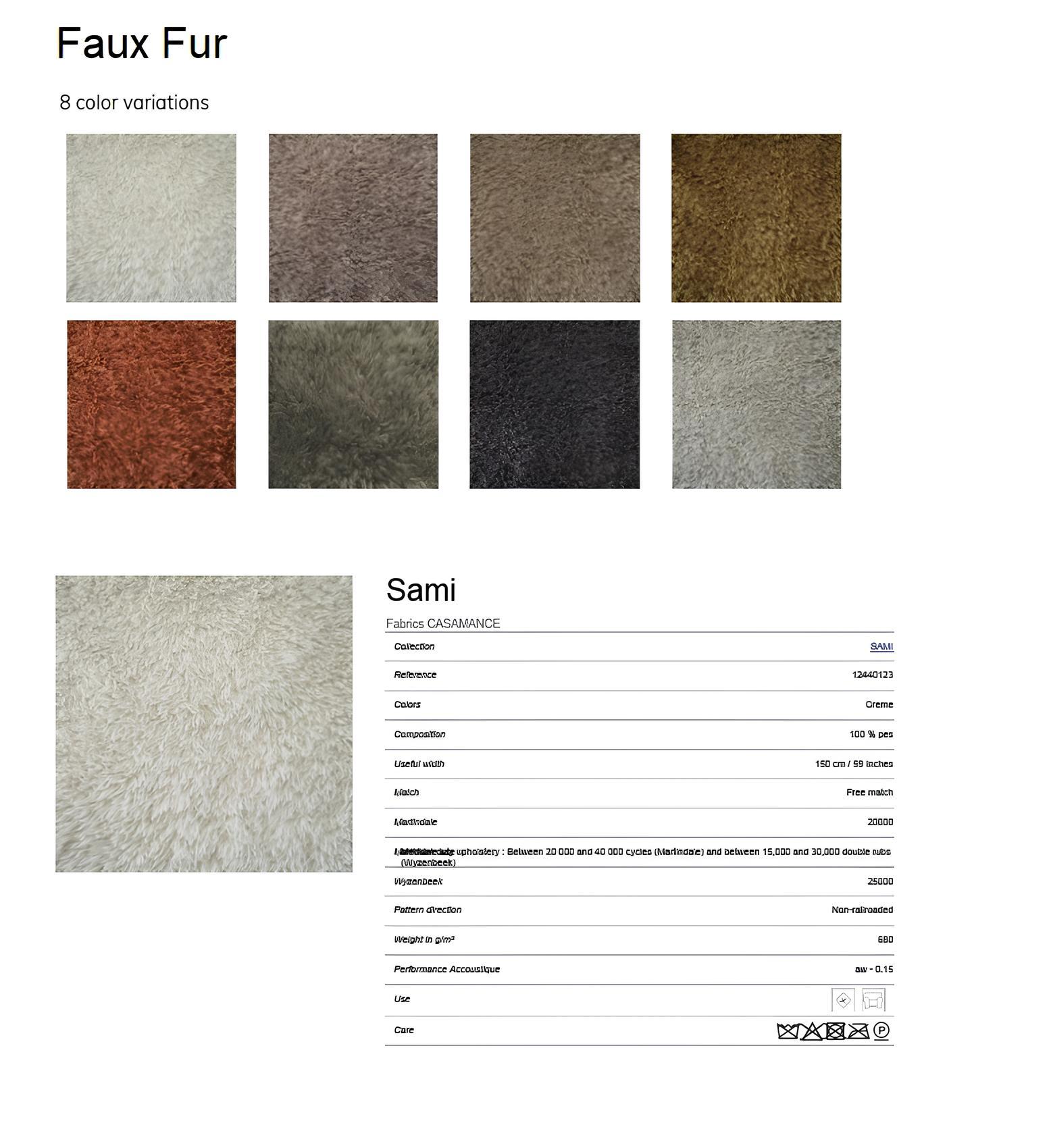 Alba Sessel aus cremefarbenem Kunstfell  Von Mondo Design Studio (Polster) im Angebot