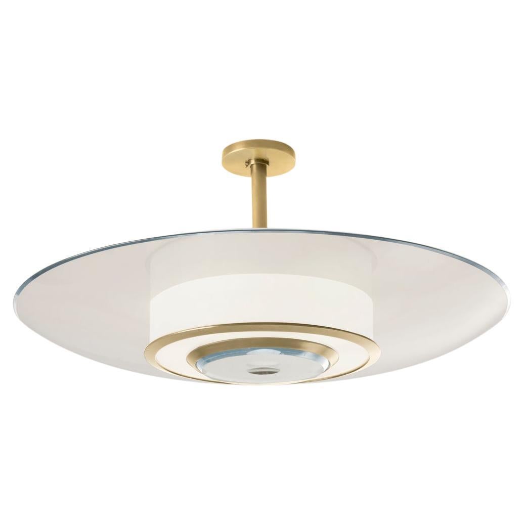 Plafonnier Alba par Gaspare Asaro-Clear Glass et laiton satiné