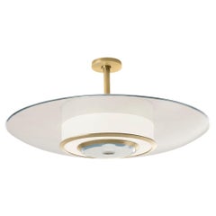 Alba Deckenleuchte von Gaspare Asaro-Clear aus Glas und satiniertem Messing