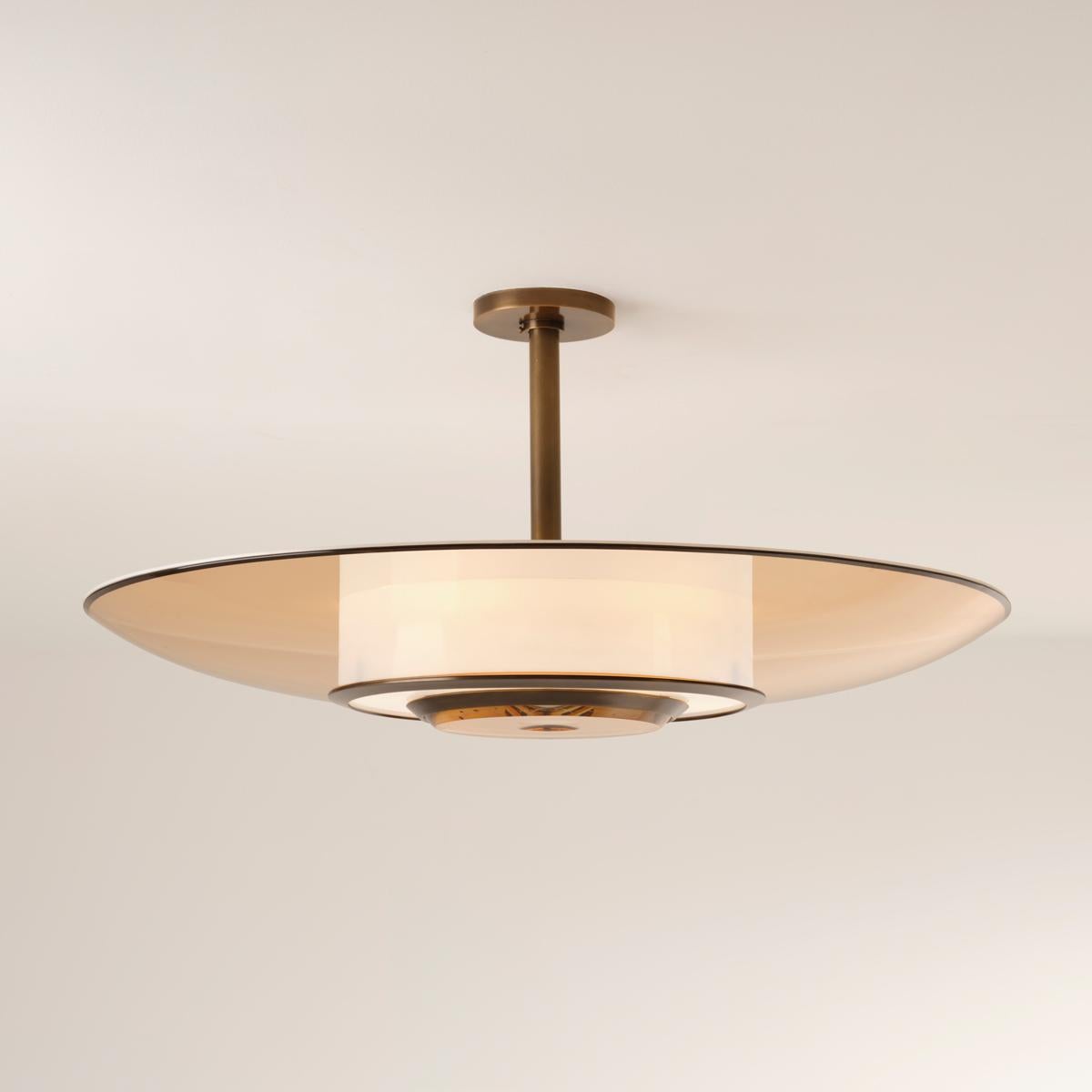 Moderne Plafonnier Alba par Gaspare Asaro-Rose, verre et bronze en vente