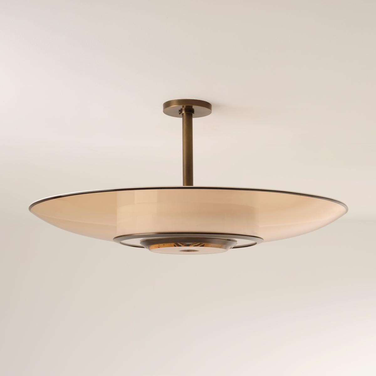 italien Plafonnier Alba par Gaspare Asaro-Rose, verre et bronze en vente