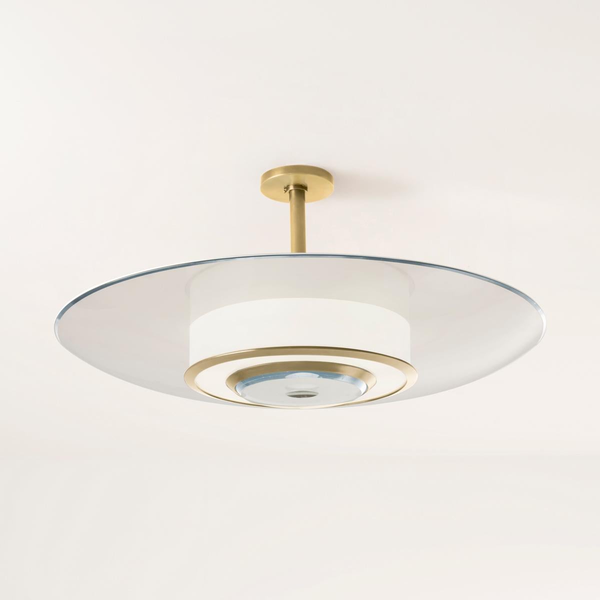 Laiton Plafonnier Alba par Gaspare Asaro-Rose, verre et bronze en vente