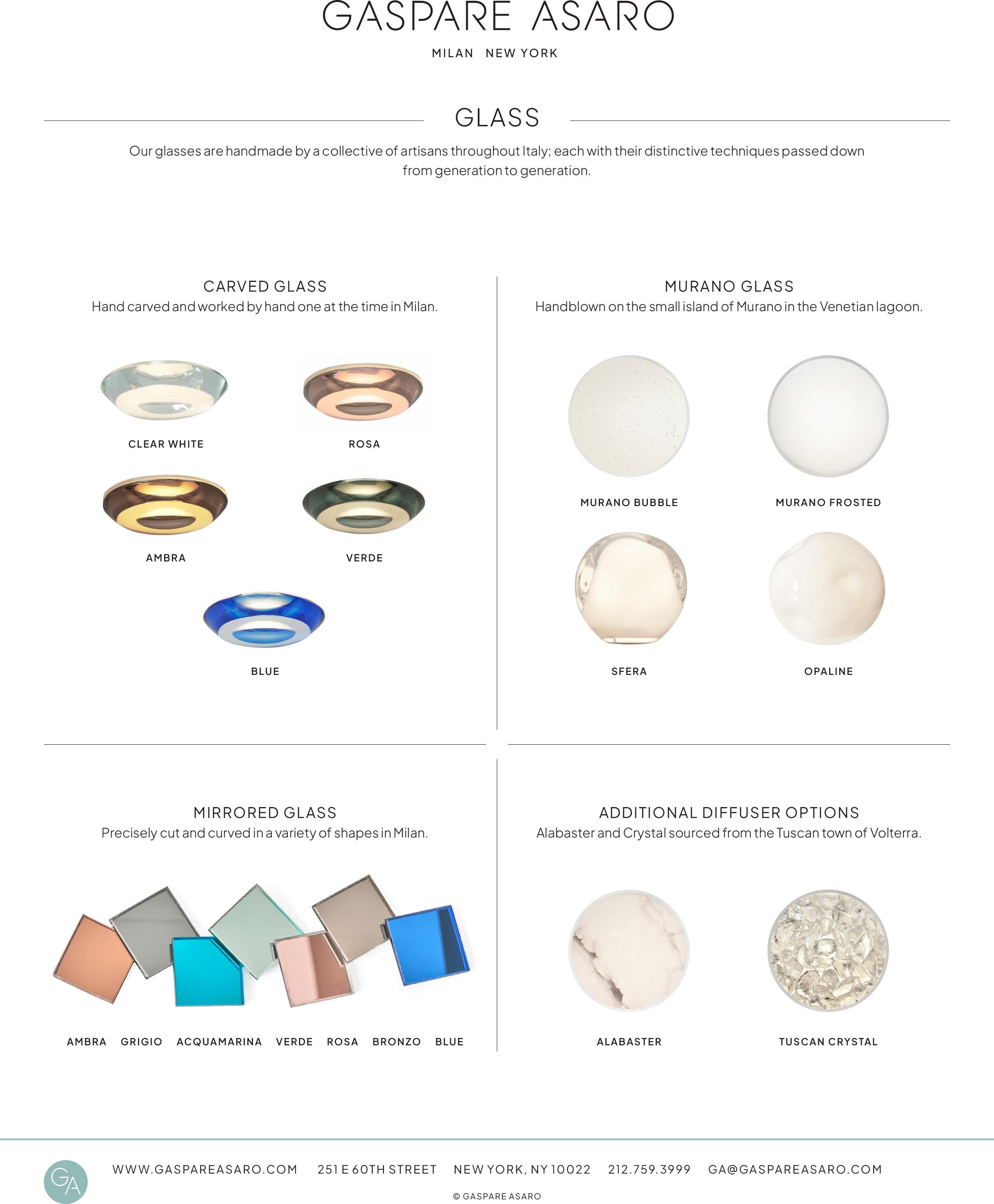 Plafonnier Alba par Gaspare Asaro-Rose, verre et bronze en vente 2