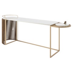 Alba Console Table with Leather 