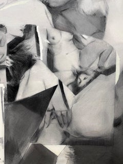Contemporary Figurative Collage Drawing with Human Figures Alba Fabre Spanish