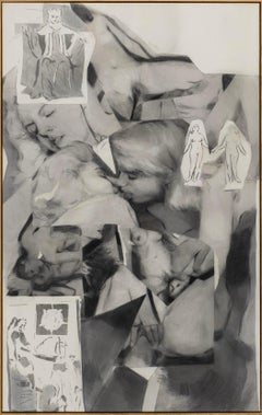 Contemporary Figurative Collage Drawing with Human Figures Alba Fabre Spanish