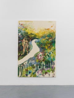 Contemporary Impressionist Garden Landscape Floral with Figures by Alba Fabre