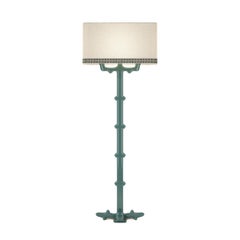 Alba Lamp de cerámica y lino con adornos Samuel & Sons by POPUS EDITIONS