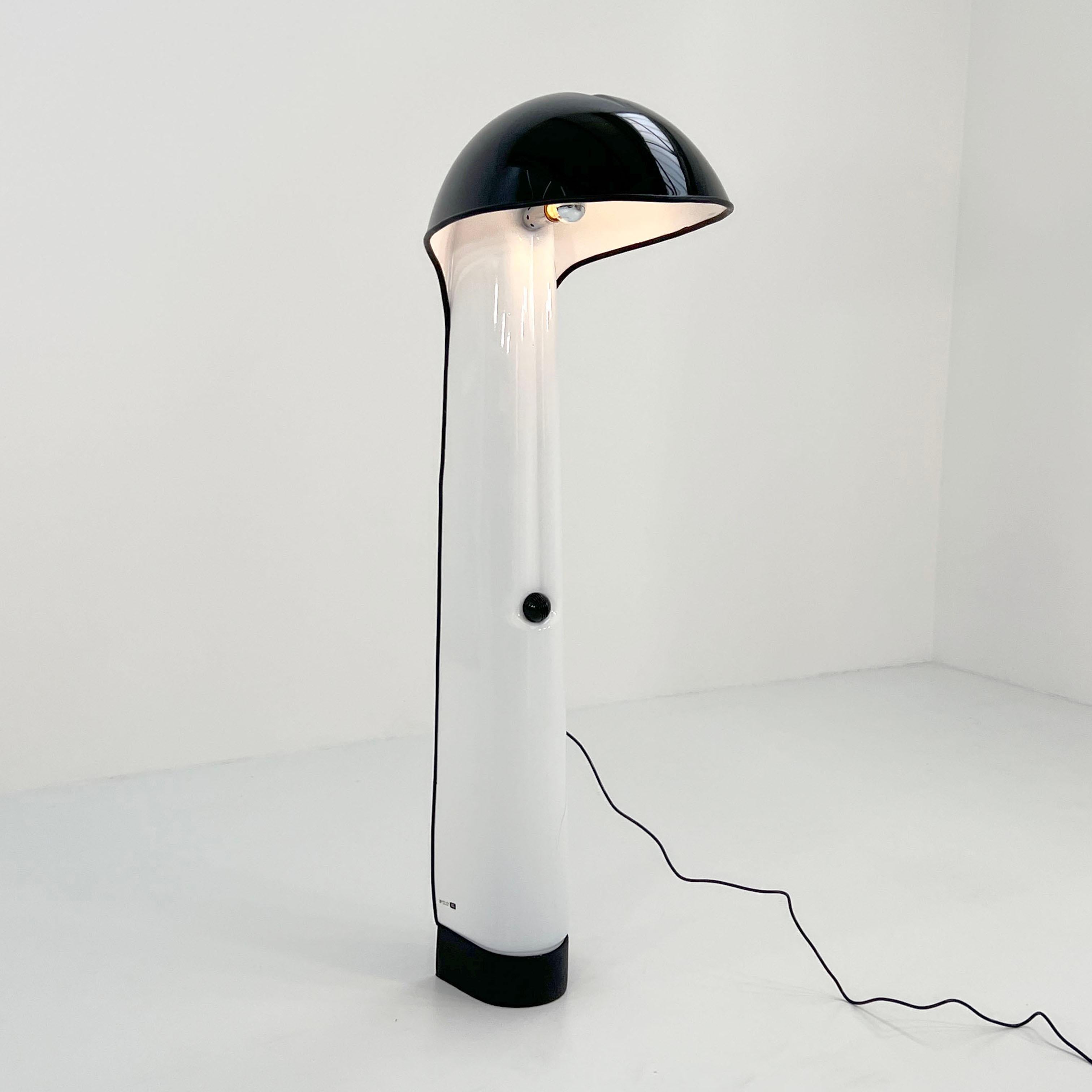 Designer - Ermanno Lampa & Sergio Brazzoli 
Producer - Harvey Guzzini
Model - Alba Floorlamp 
Design Period - Seventies
Measurements - Width 46 cm x Depth 60 cm x Height 160 cm
Materials - Plastic, Metal
Color - White, Black
Electrical Properties -