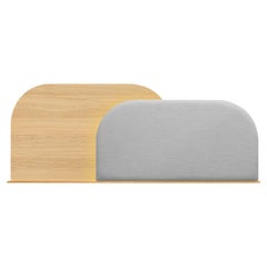 Tête de lit Alba en chêne large (L) + gris petit rectangulaire