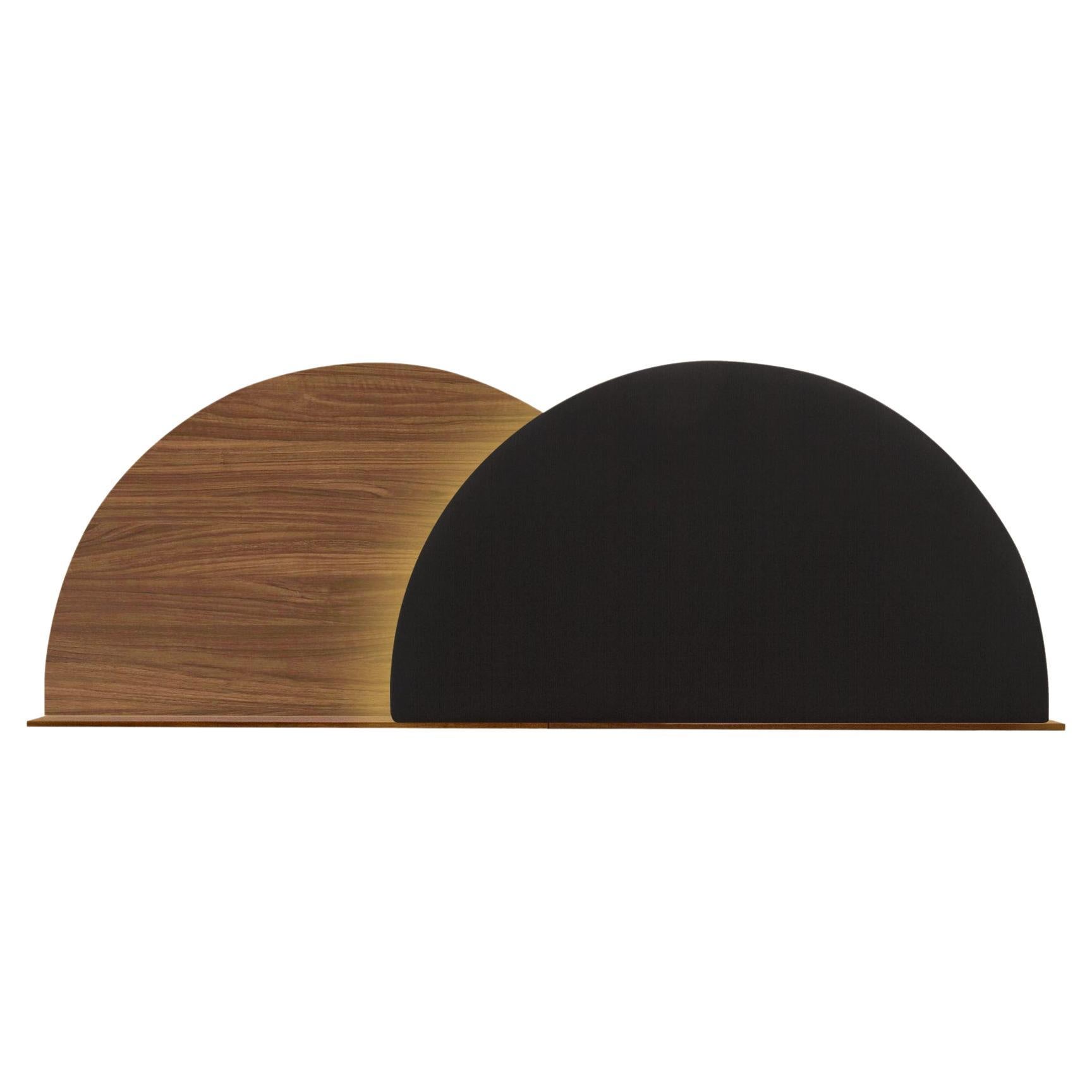 Alba Headboard L - Walnut Semicircle (L) + Black Semicircle For Sale