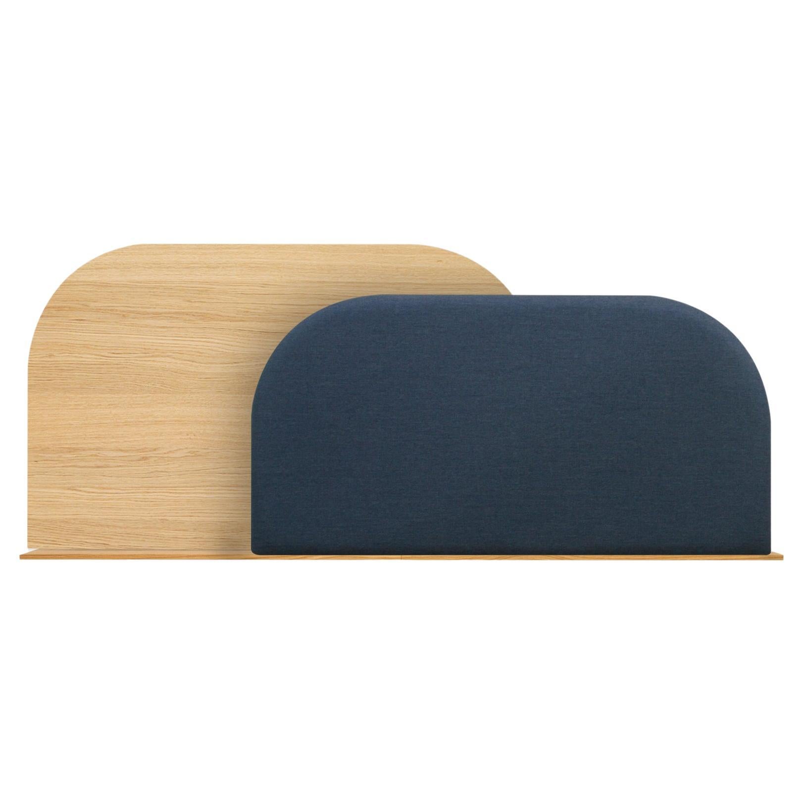 Alba Headboard M - Oak Large (L) + Blue Small Rectangle For Sale