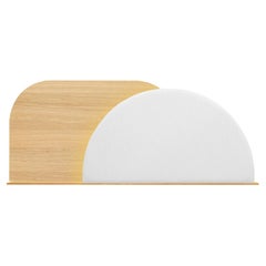 Alba Headboard M, Oak Large Rectangle 'L' + White Semicircle