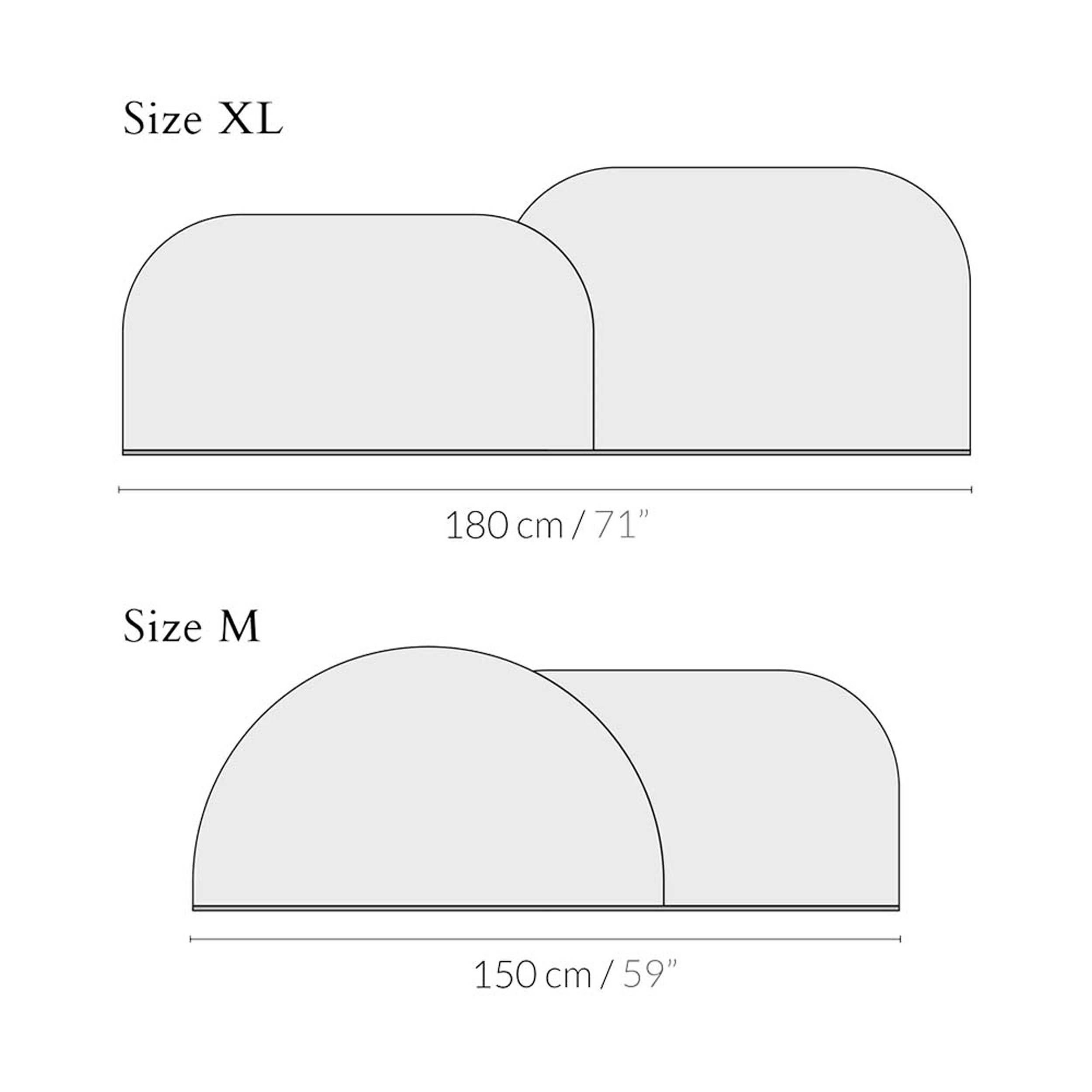 Fabric Alba Headboard M - Walnut Semicircle (L) + Black Semicircle For Sale