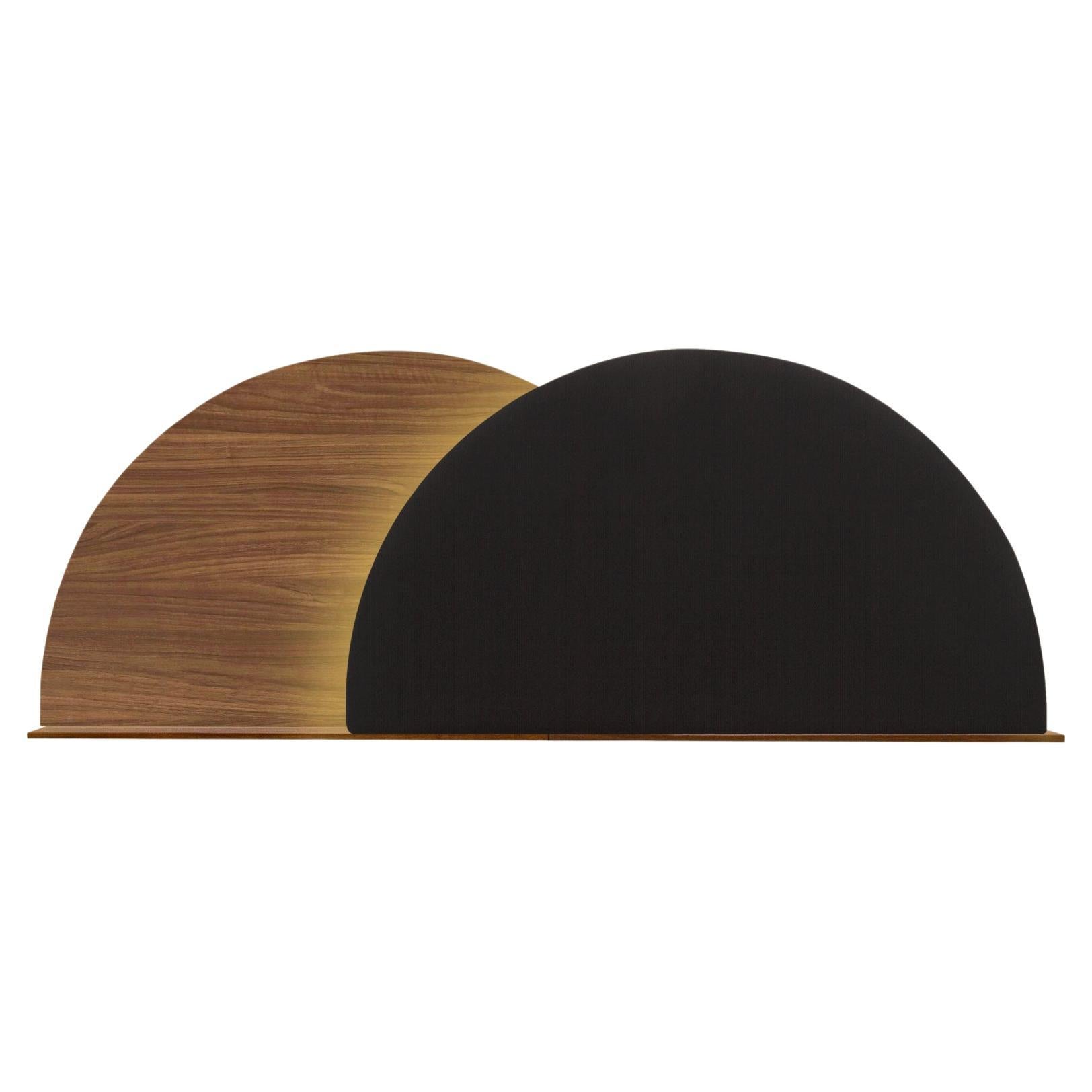 Alba Headboard M - Walnut Semicircle (L) + Black Semicircle