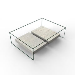 Alba Italian Travertine Marble Coffee Table Luxury Contemporary Bespoke Design