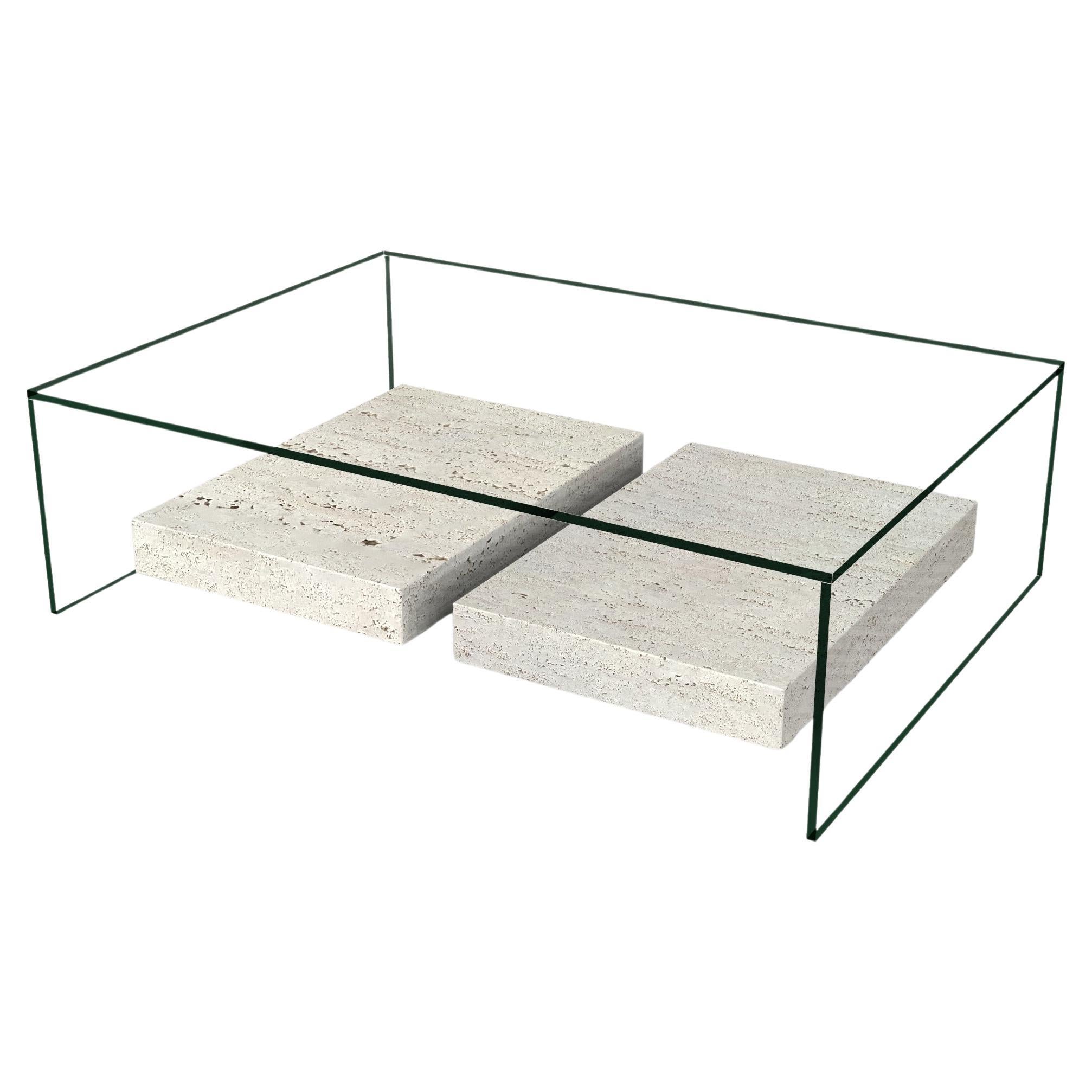 Alba Italian Travertine Marble Coffee Table Luxury Contemporary Bespoke Design