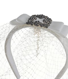 SPECIAL HOLIDAY PRICE: "Alba" Kreisicouture headband with grosgrain bow