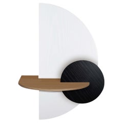 Alba L Bedside Table Moon White Oak Black