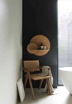 Table de chevet ronde Alba L en chêne noir
