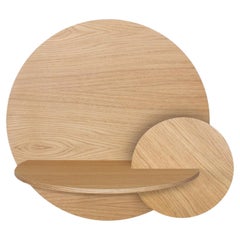 Alba L Bedside Table Round Oak Sun