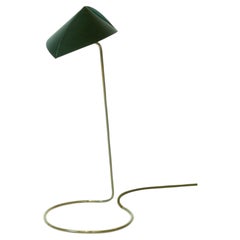 Alba Large Green Desk Lamp in Hand-Blown Glass and Leather by Luis Marie