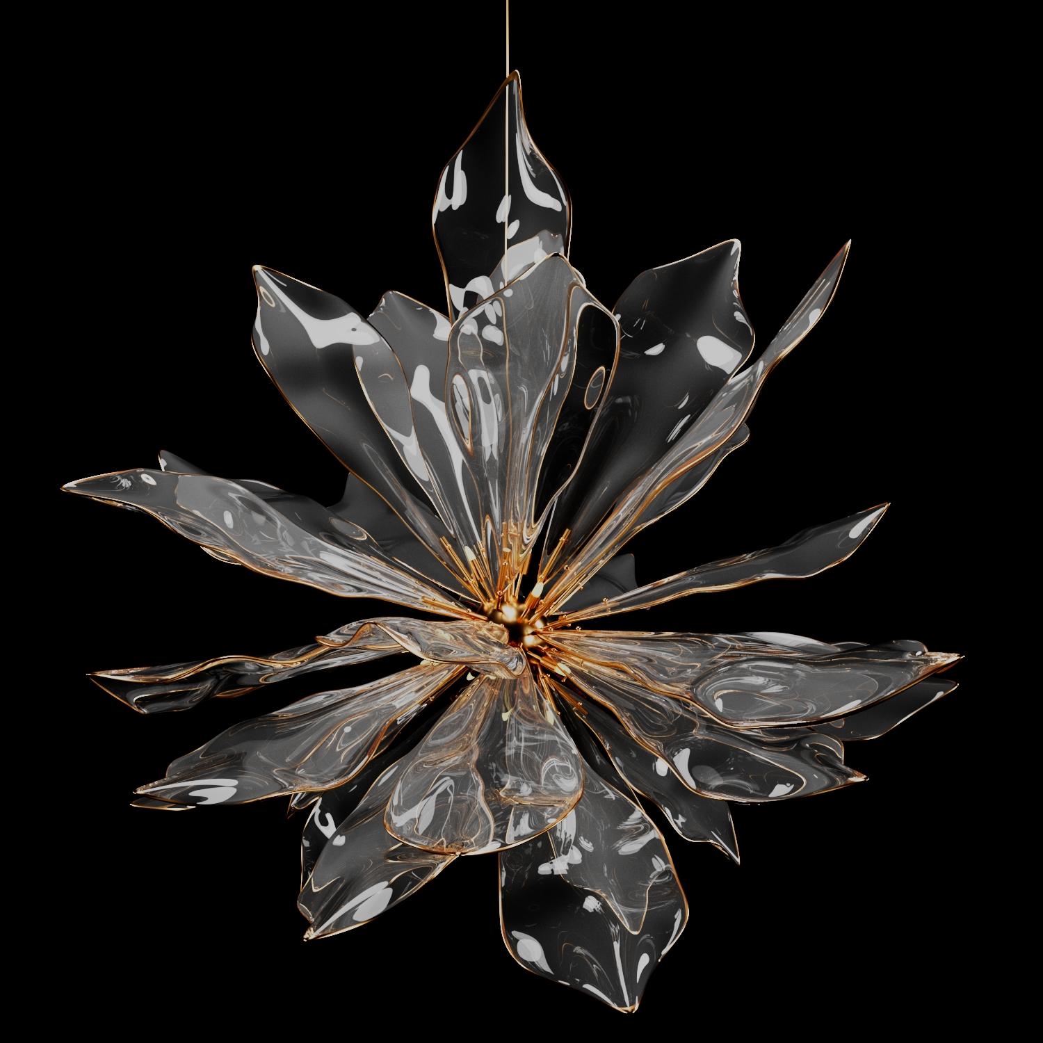 Moderne Alba Lux - Lustre en cristal et or 24K  Une aube éthérée capturée par la lumière en vente