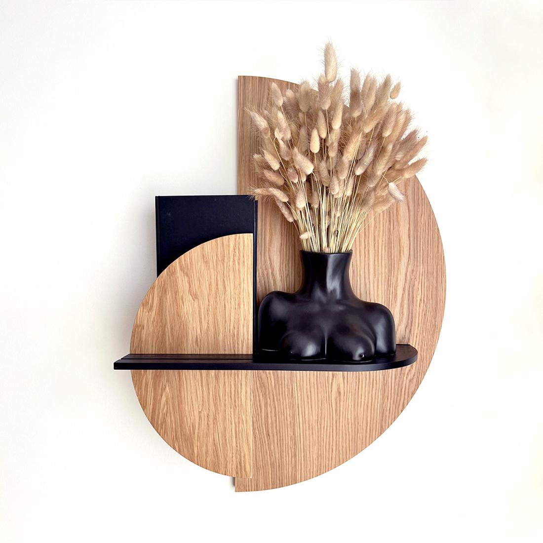 Minimalist Alba M Wall shelf Oval Oak For Sale