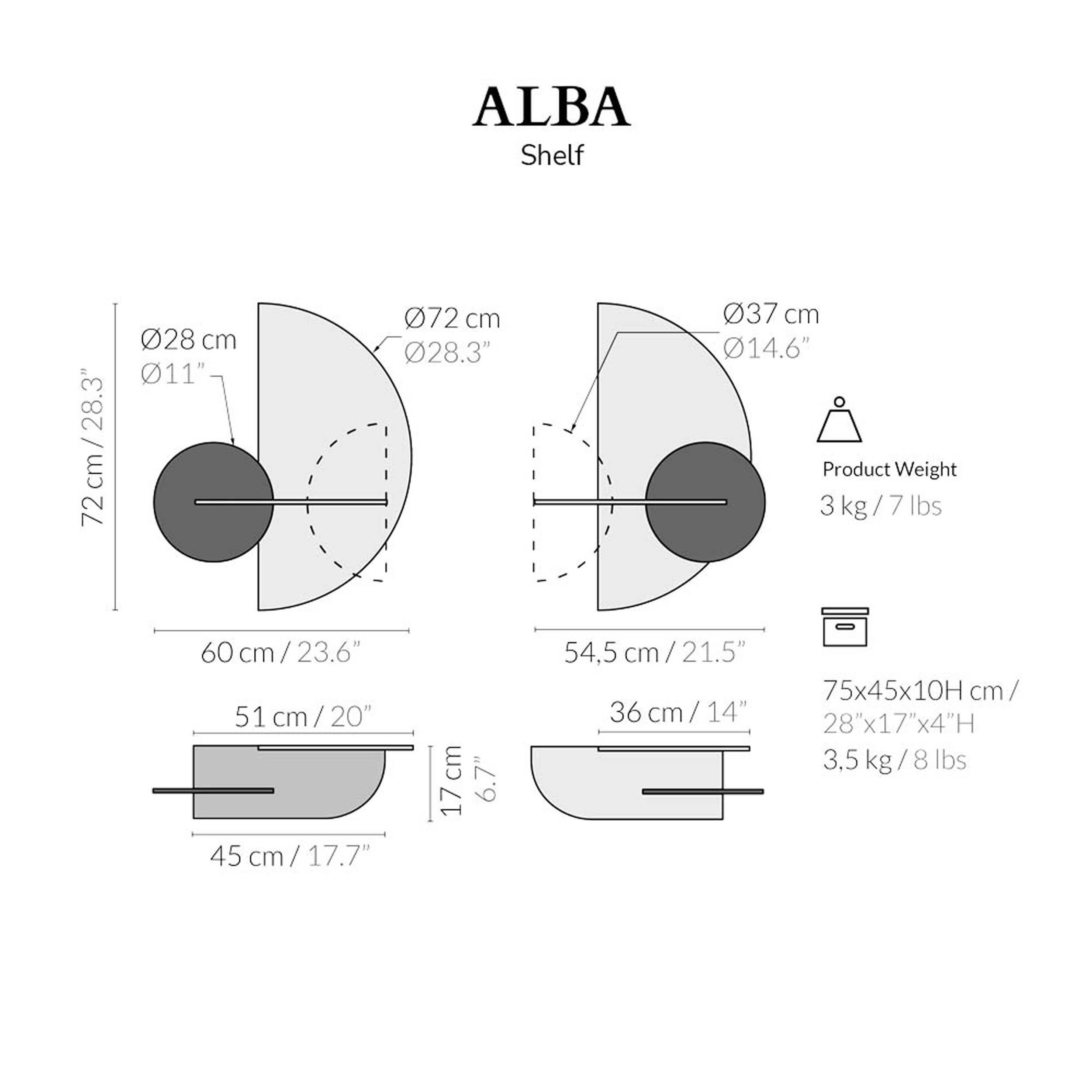 Laqué Étagère murale ovale Alba M en vente