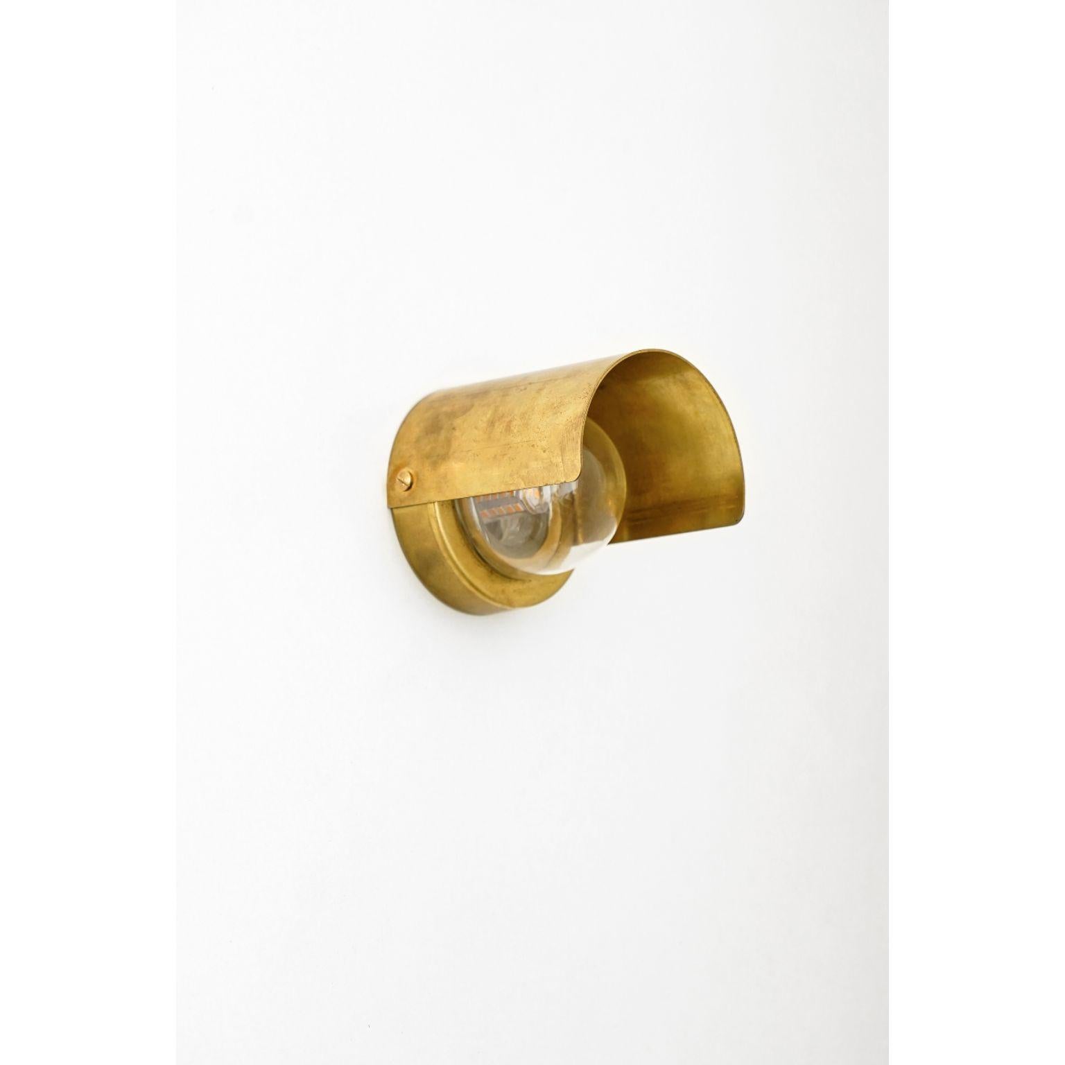 Alba Monocle wall light by Contain
Dimensions: D 8 x W 8 x H 10 cm 
Materials: Brass, 3D printed PLA structure and optical lens.
Available in different finishes, Universal box required for installation / indoor and outdoor.

All our lamps can