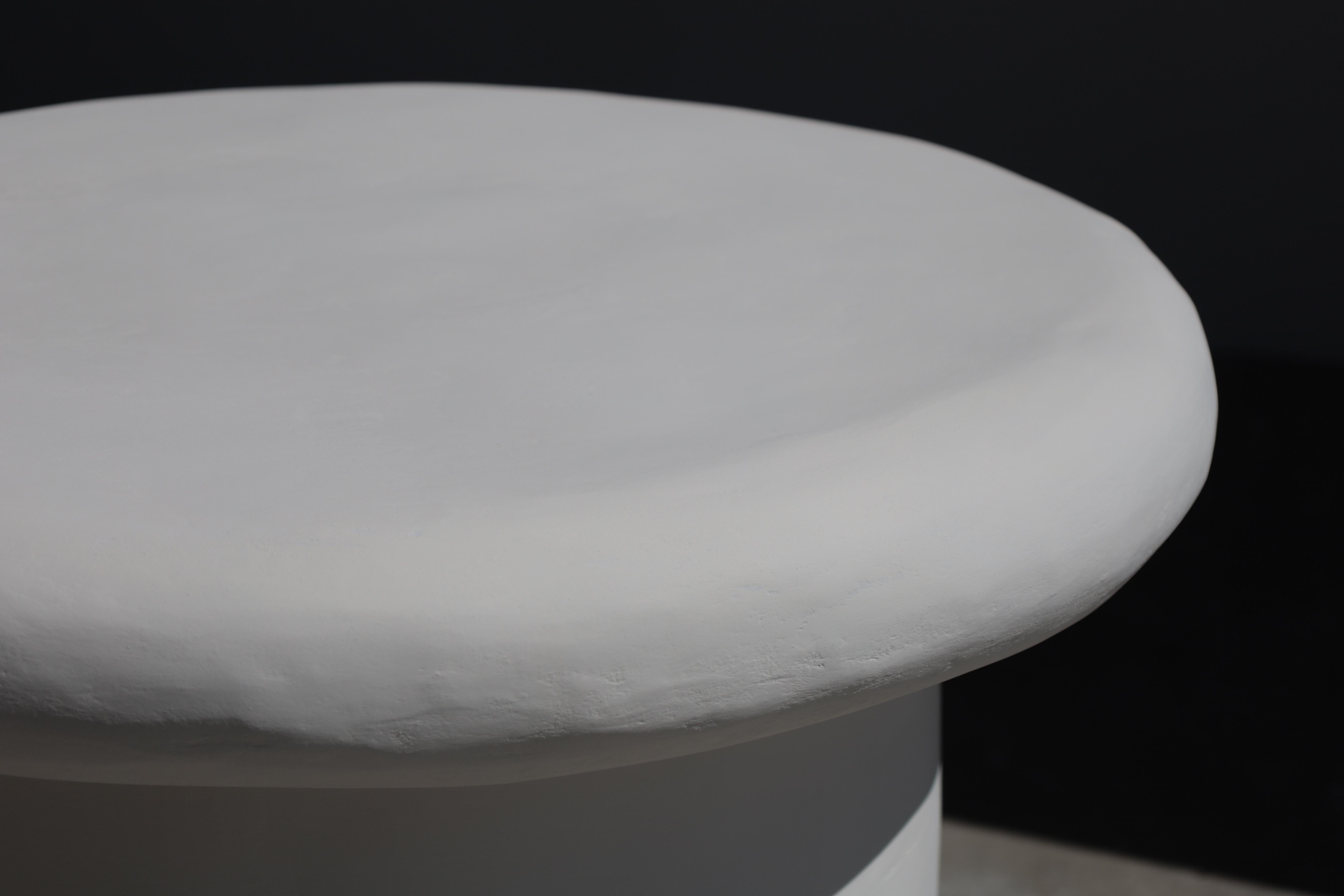 Hand-Crafted alba round plaster table by öken house studios For Sale