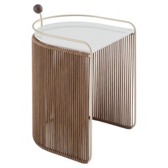 Alba Side Table with Leather
