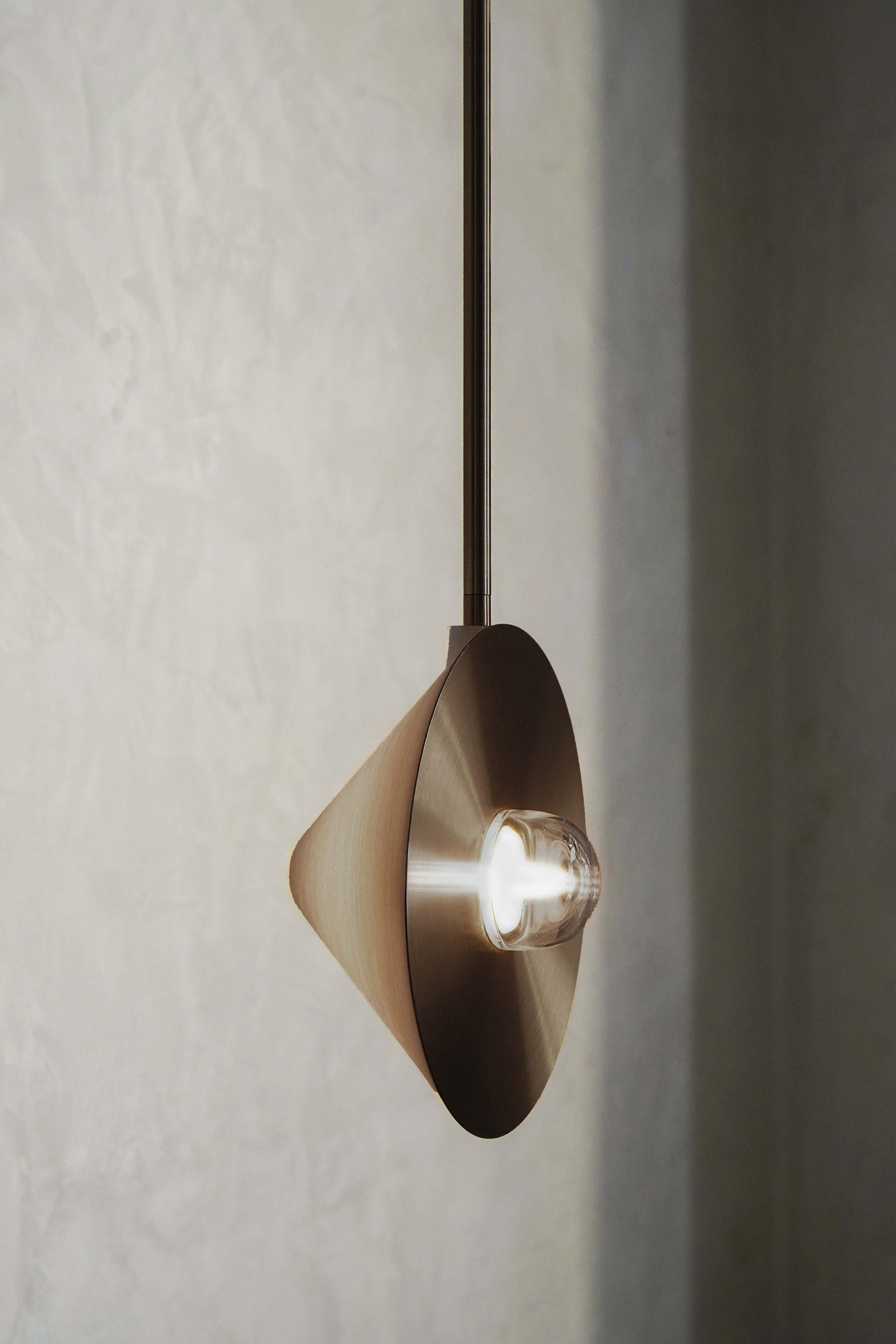 Brass Alba Top Pendant XL Vertical by Contain For Sale