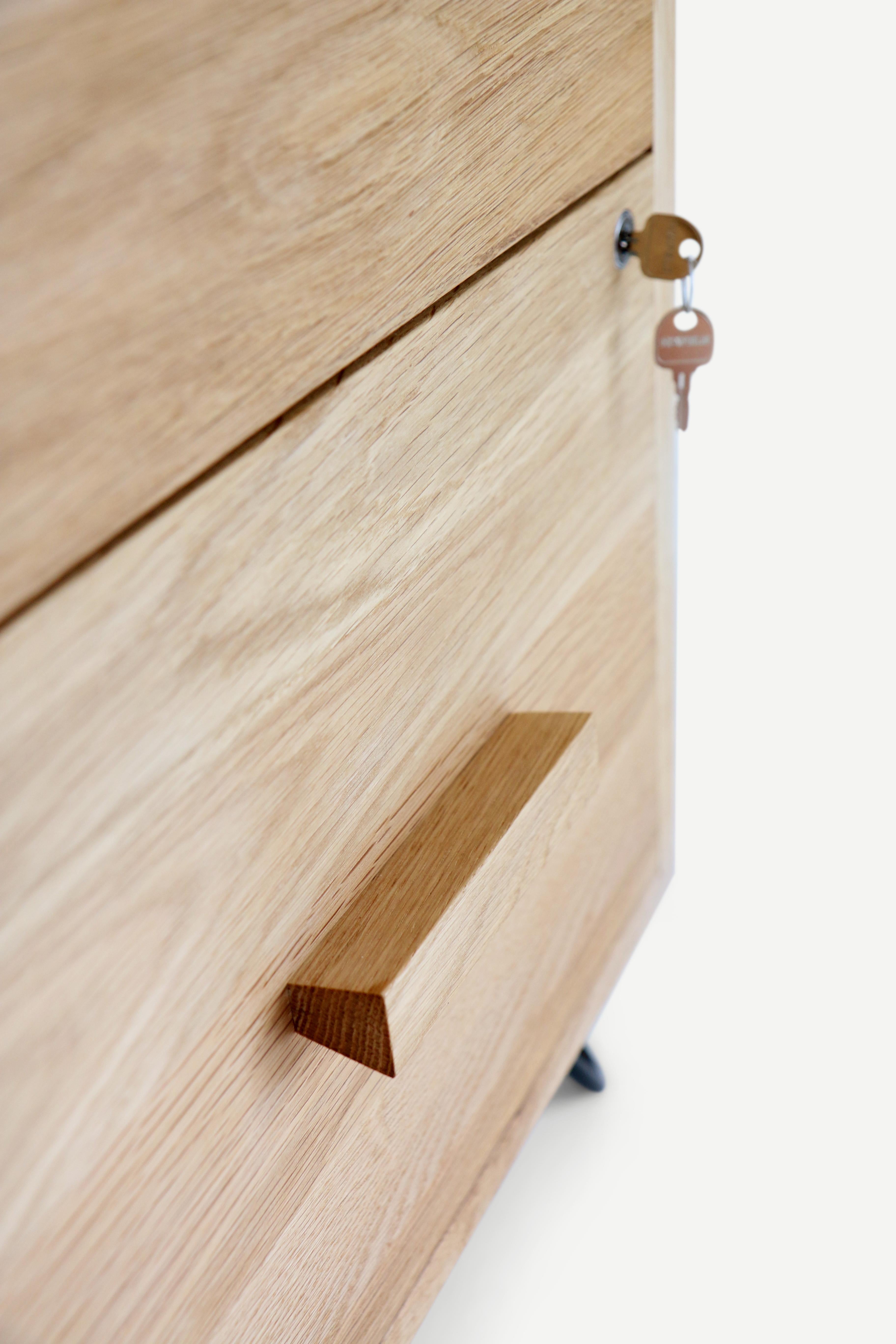 Modern Alba Wooden File Cabinet with 2 Drawers For Sale