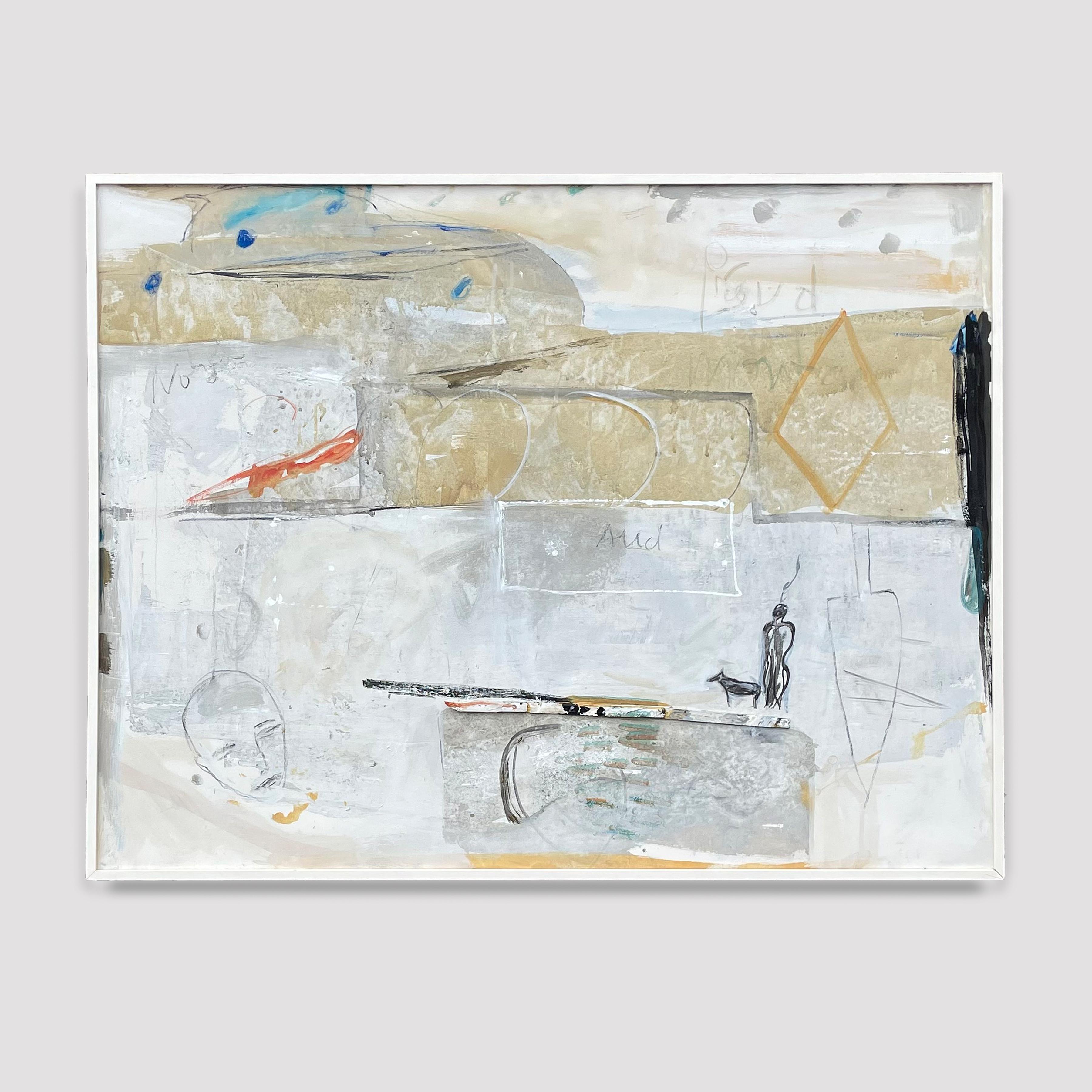 This sophisticated abstraction by Columbian artist Alban Alleegro (b. 1957) is enigmatic and ethereal as it shifts from non-objective abstract passages to fleeting hints of vague imagery.

A delight to live with as it unveils more of its