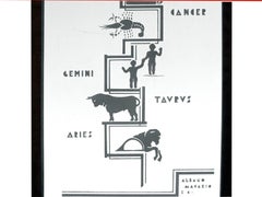 Albano & Macario Torino Italy zodiac wall mirror years '20/'30 art decò rational