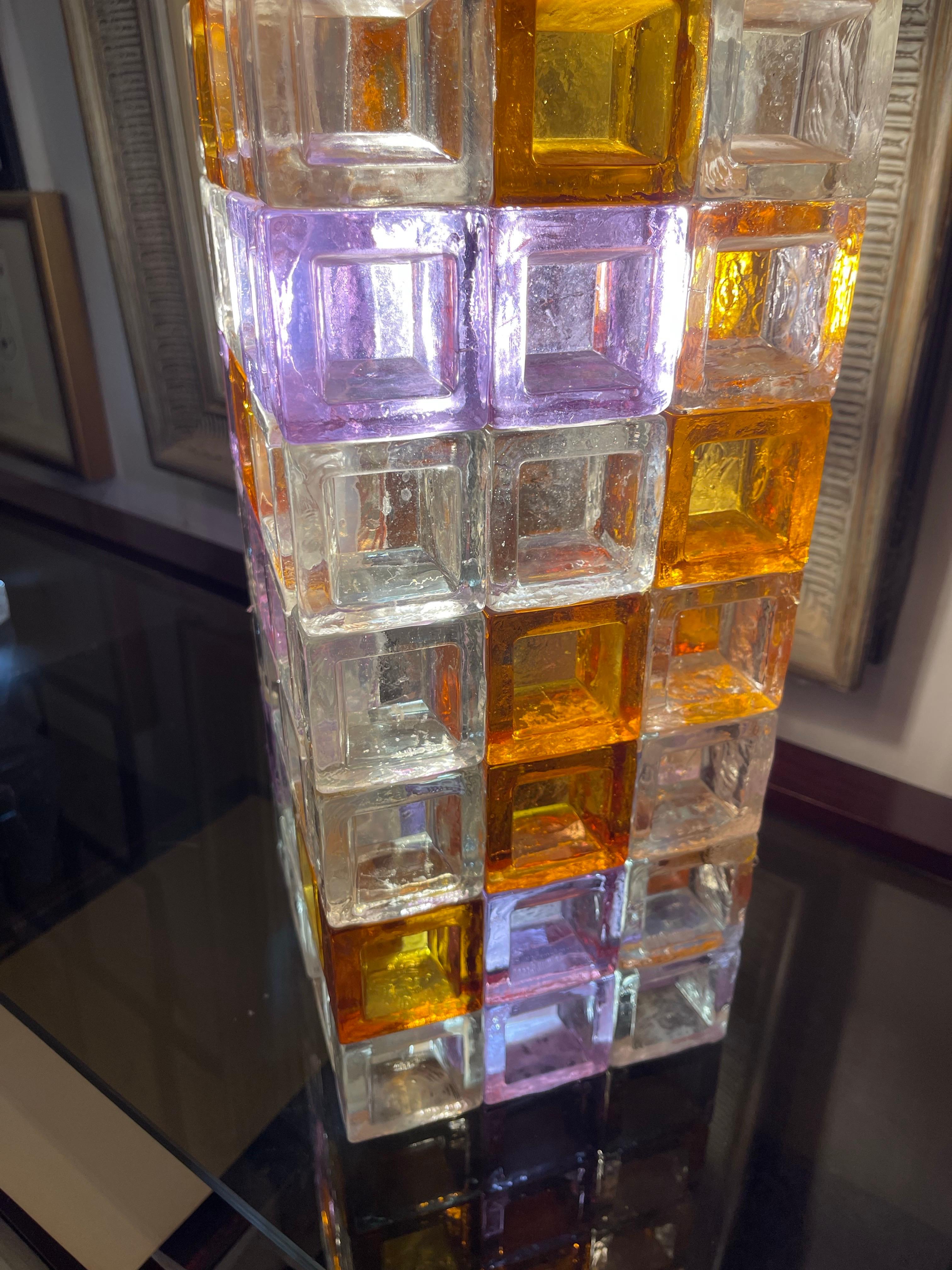 Albano Poli by Poliarte Tischlampe Glas Murano 5 Glühbirnen, Italien, 1970 (Moderne der Mitte des Jahrhunderts) im Angebot