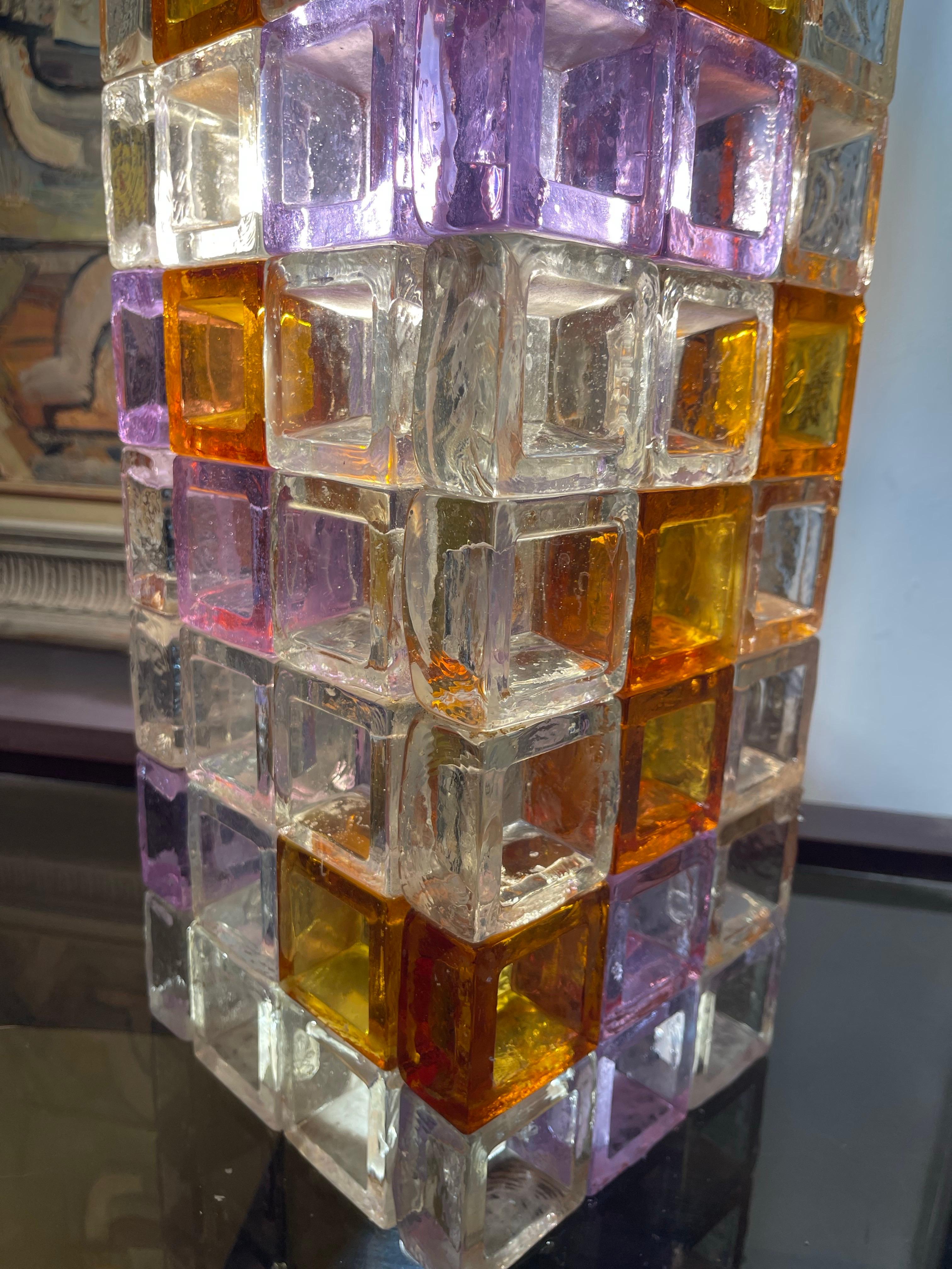 Albano Poli by Poliarte Tischlampe Glas Murano 5 Glühbirnen, Italien, 1970 (Italienisch) im Angebot