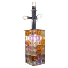 Albano Poli by Poliarte Lámpara de mesa de cristal de Murano 5 bombillas, Italia, 1970