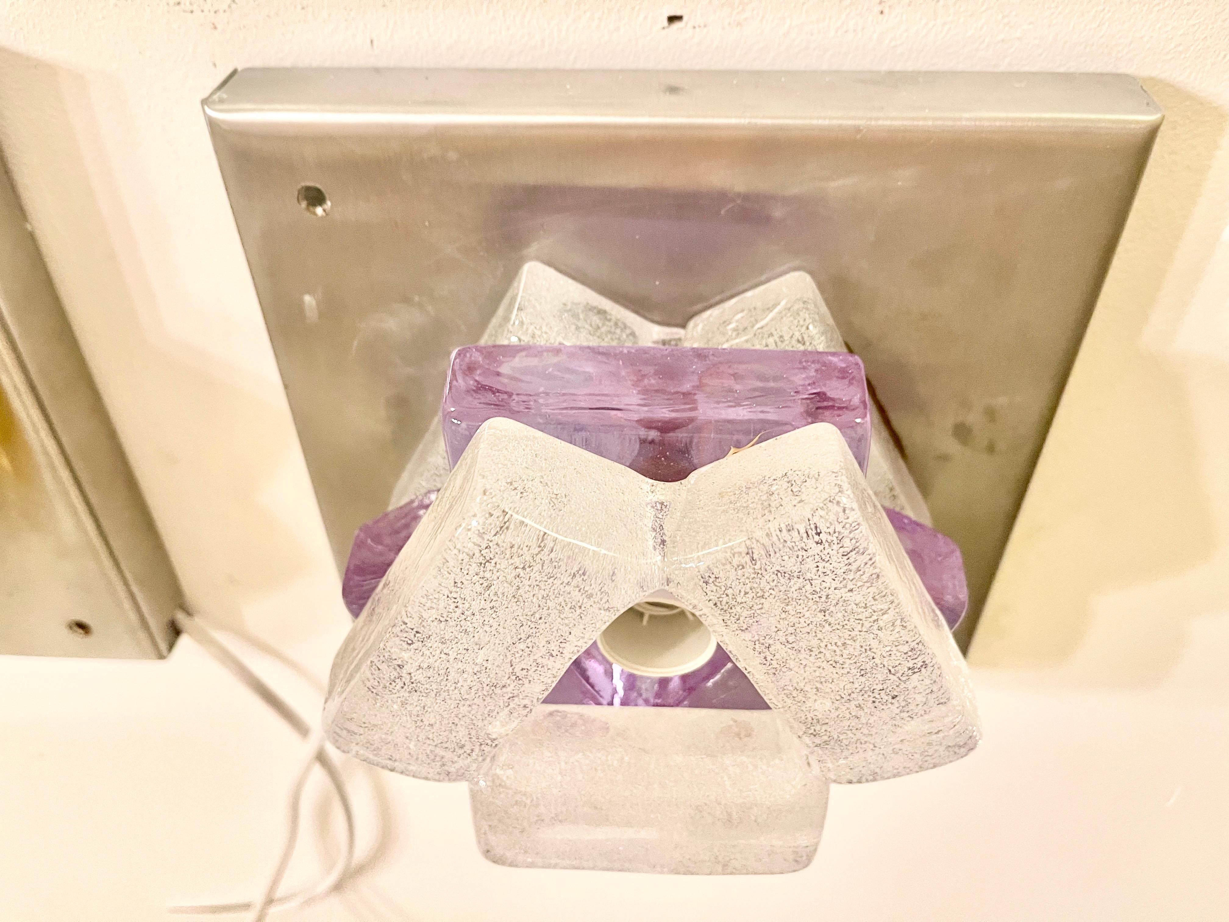 Albano Poli by Poliarte iluminación de pared cristal murano , Italia 1970 Italiano en venta